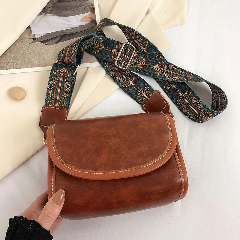 Ladies Fashion Crossbody Bags for Women High Capacity Flap Shoulder Bag Small PU Leather Messenger Bags Wide Strap Handbag Purse - Image 3