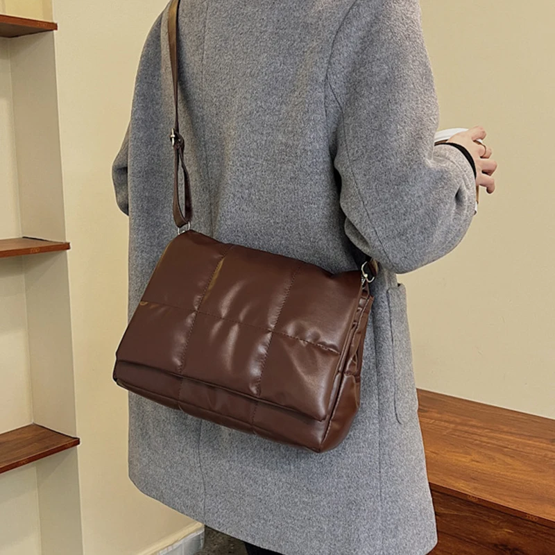 Luxury Embroidered Plaid Shoulder Bag Women Flap Messenger Bag Solid Color Crossbody Bag Retro Lady Armpit Handbag Shoppig Bags - Image 4