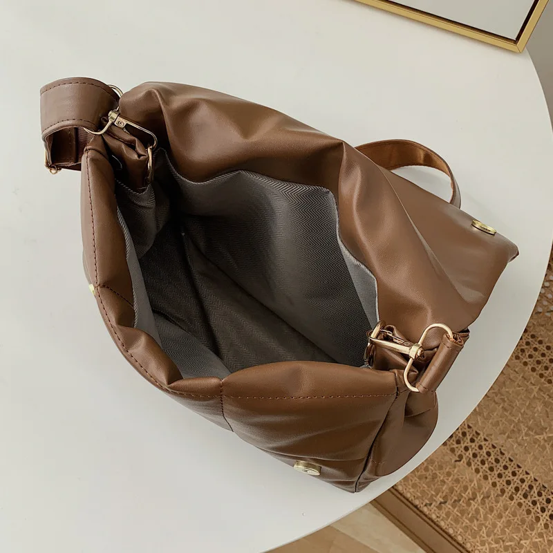 Luxury Embroidered Plaid Shoulder Bag Women Flap Messenger Bag Solid Color Crossbody Bag Retro Lady Armpit Handbag Shoppig Bags - Image 6