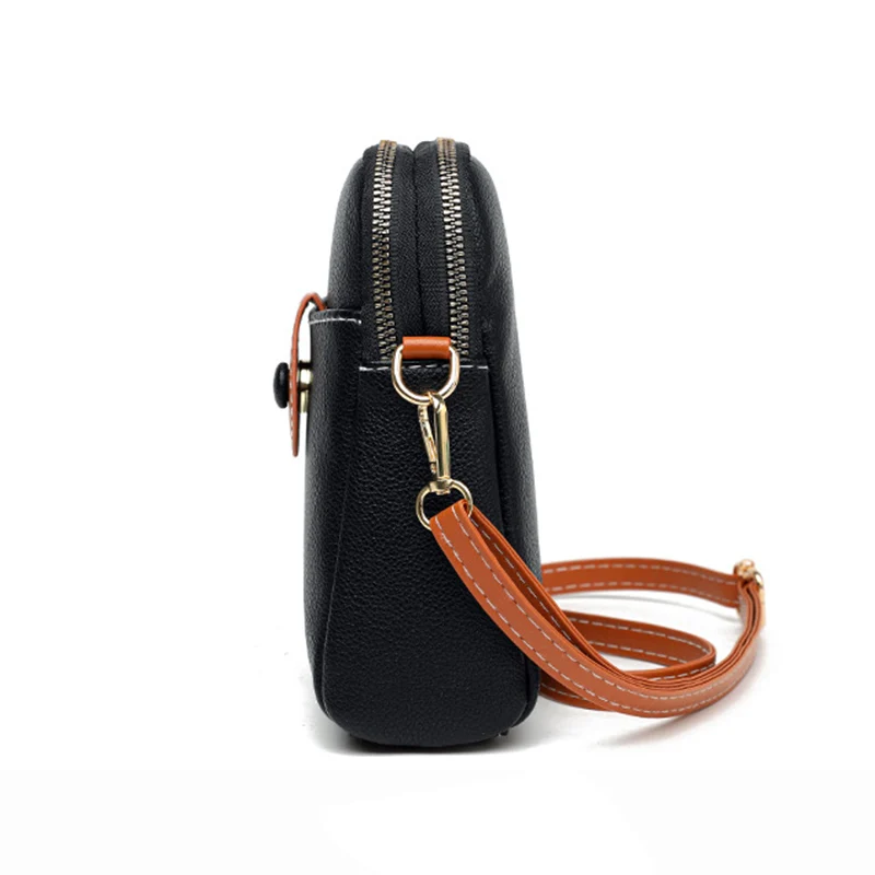 PU Leather Shell Shoulder Crossbody Bag Female Luxury Brand Solild Color Small Handbags For Women Simple Designer Phone Purse - Image 4