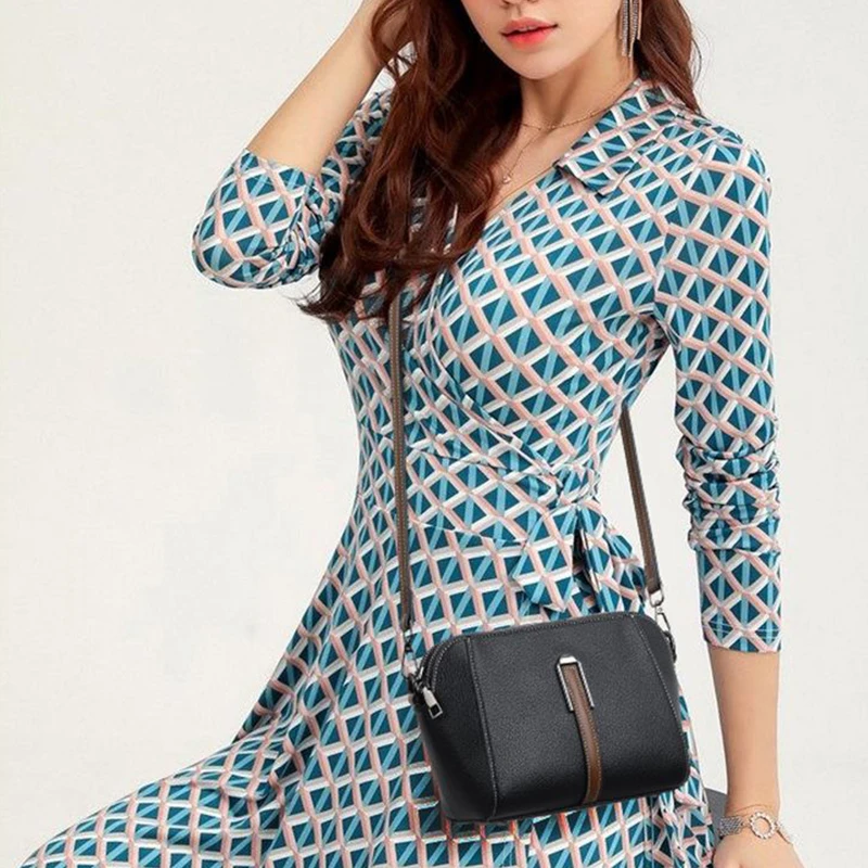 Simple Design Women Shoulder Crossbody Bags Ladies Solid Color Casual Satchel Small Shell Handbags PU Leahter Phone Purse bolsa - Image 5